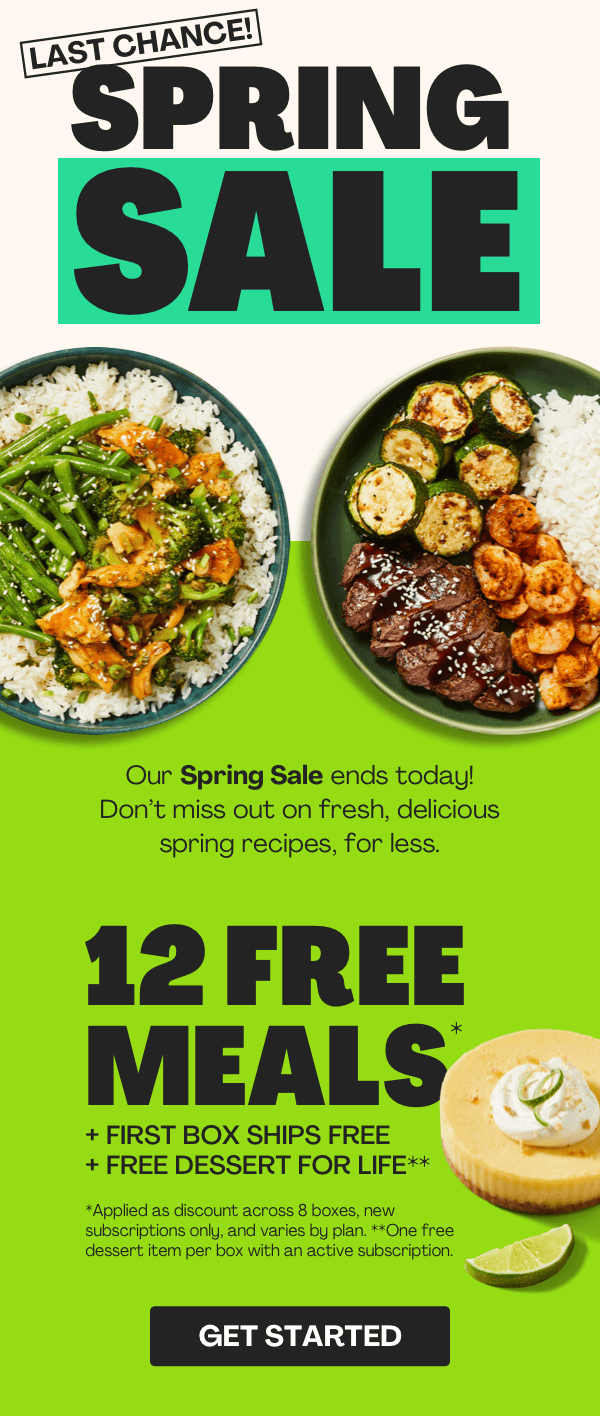 Get 12 FREE MEALS + FIRST BOX SHIPS FREE + FREE DESSERT FOR LIFE