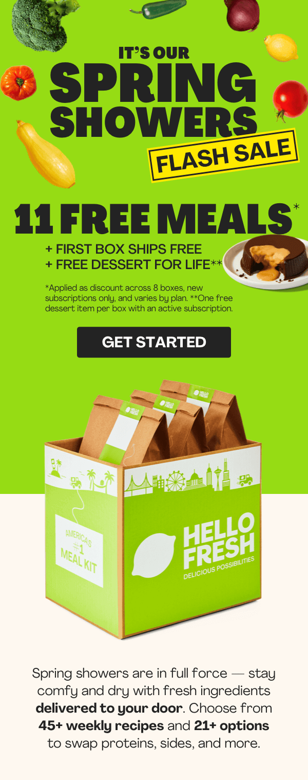 Get 11 FREE MEALS + FRIST BOX SHIPS FREE + FREE DESSERT FOR LIFE