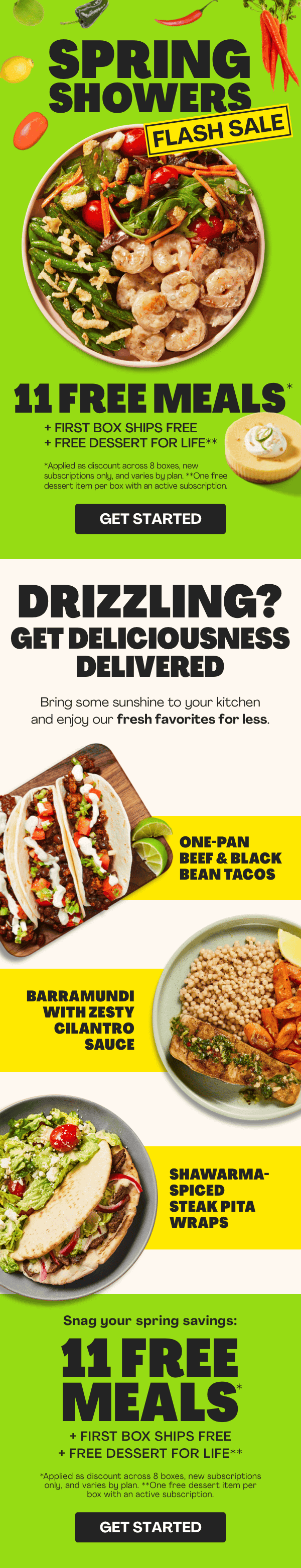 Get 11 FREE MEALS + FRIST BOX SHIPS FREE + FREE DESSERT FOR LIFE