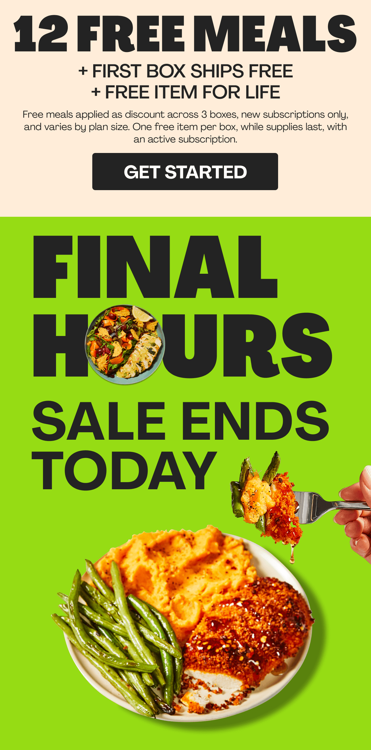 Get 12 FREE MEALS & free item for LIFE!