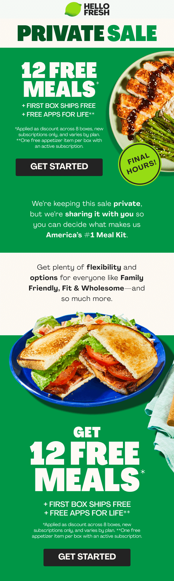 Get 12 FREE MEALS + FIRST BOX SHIPS FREE + FREE APPS FOR LIFE