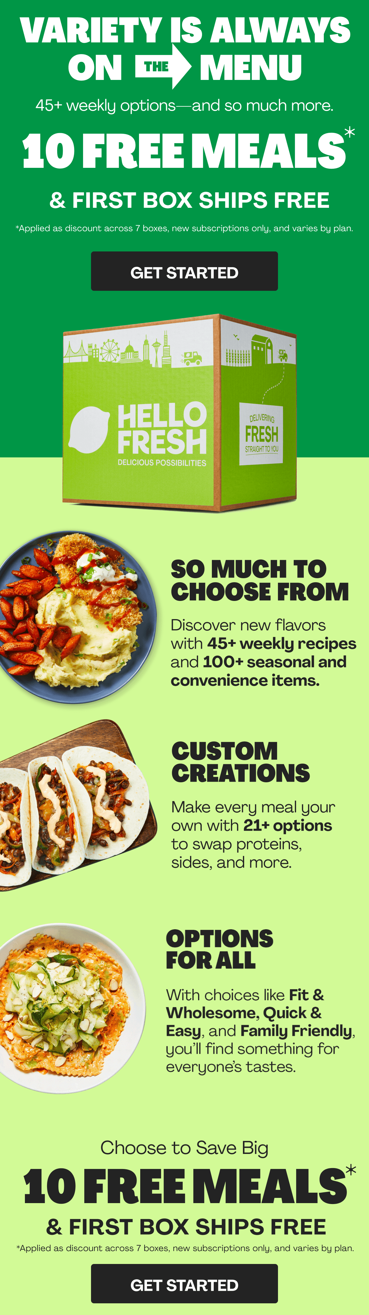 Get 10 FREE MEALS + FIRST BOX SHIPS FREE!