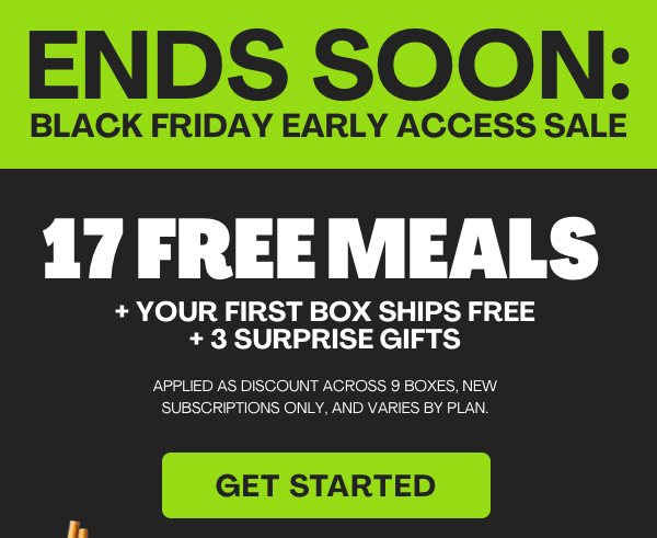 Get 17 FREE MEALS + FIRST BOX SHIPS FREE + 3 SURPRISE GIFTS!