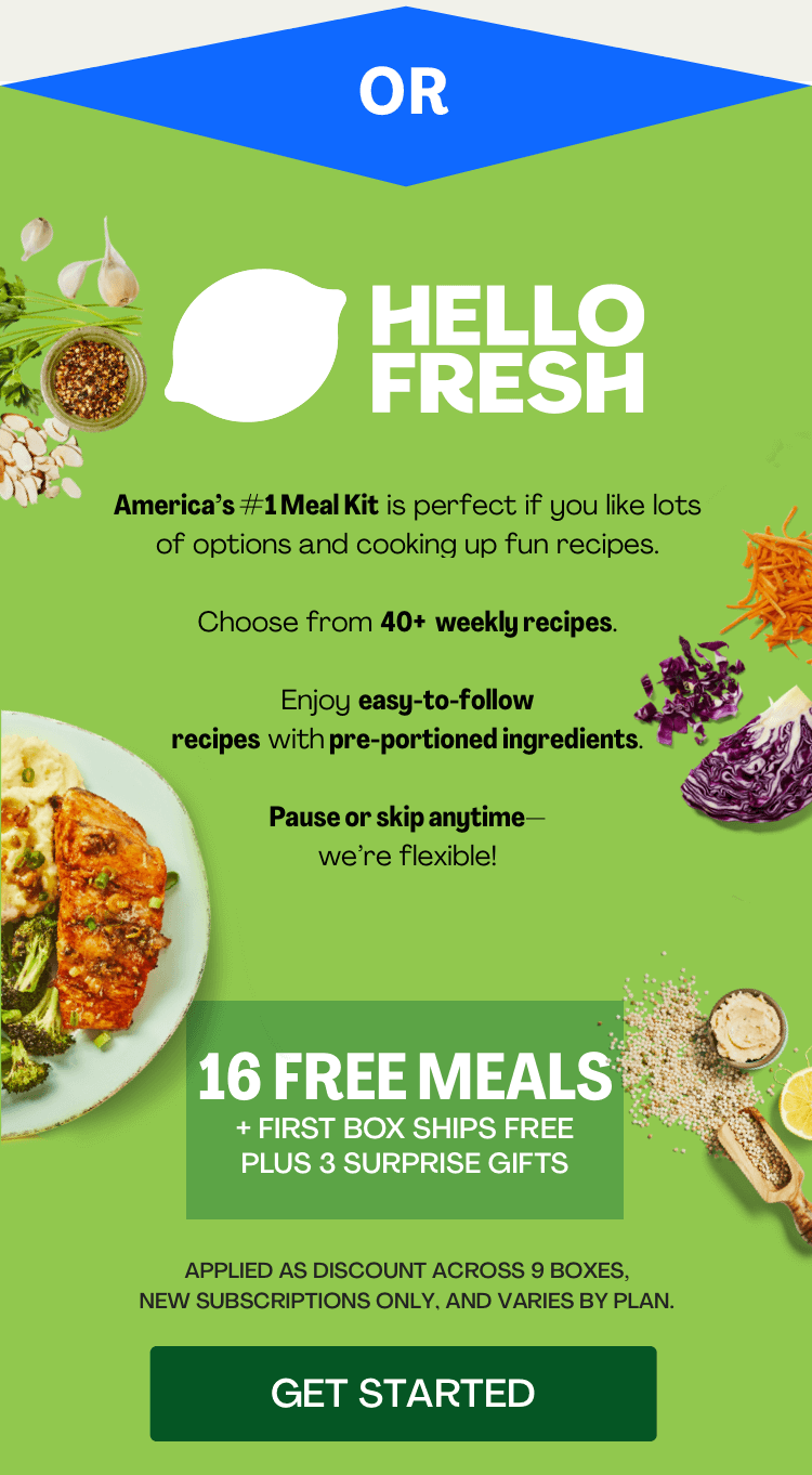 HelloFresh: 16 Free meals + first box ships free + 3 surprise gifts