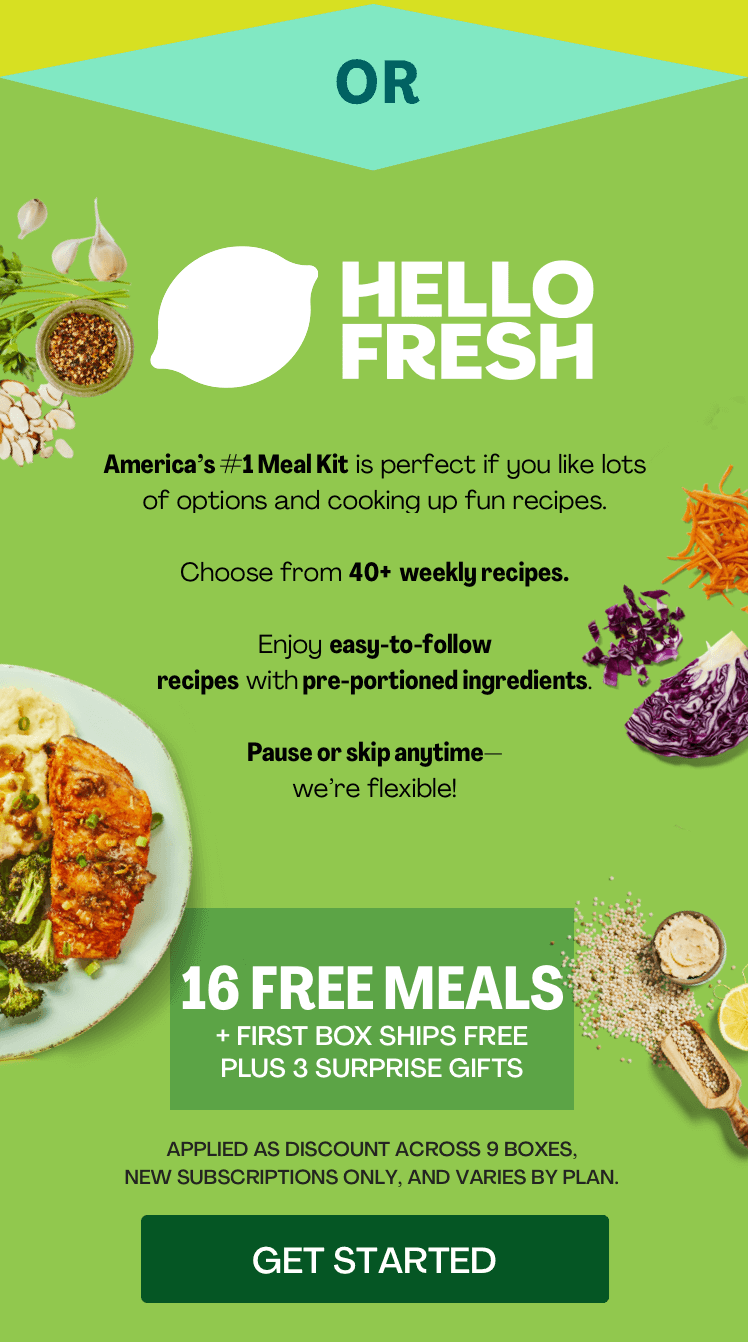 HelloFresh:16 free meals + first box ships free + 3 surprise gifts