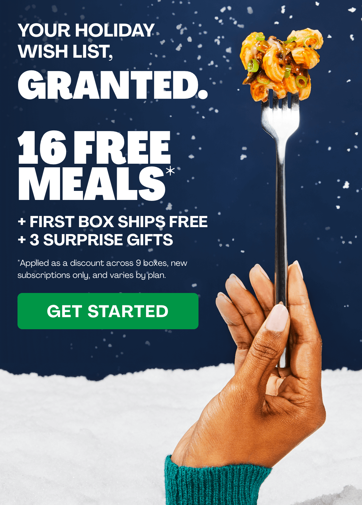 Get 16 FREE MEALS + FIRST BOX SHIPS FREE + 3 SURPRISE GIFTS!