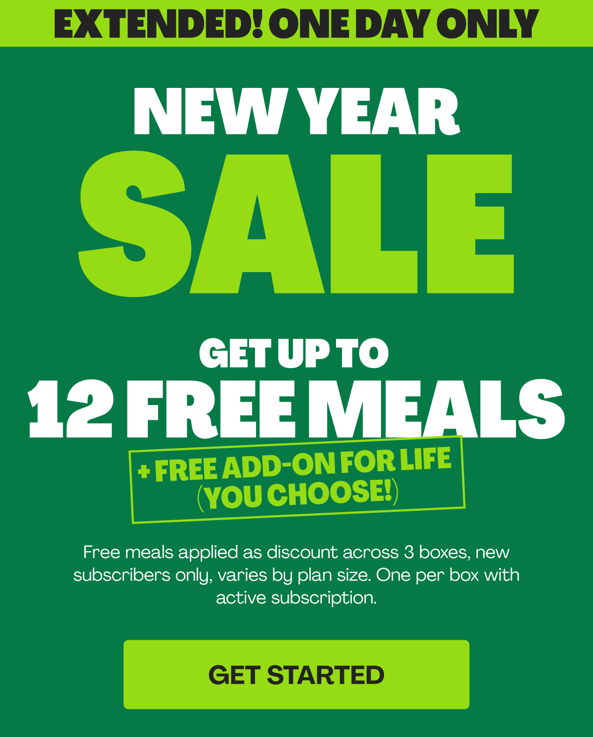 Final day to get up to 12 FREE MEALS!