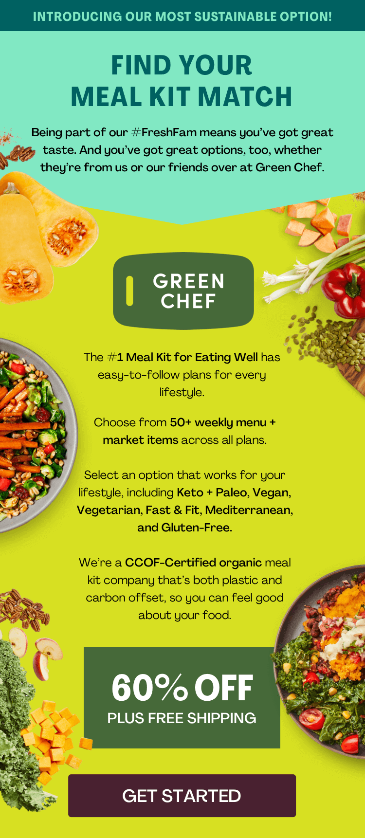 Green Chef: Get 60% Off Plus Free Shipping