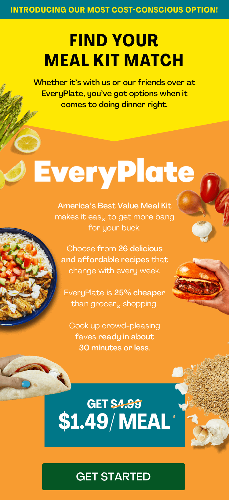 EveryPlate: $1.49 per meal!