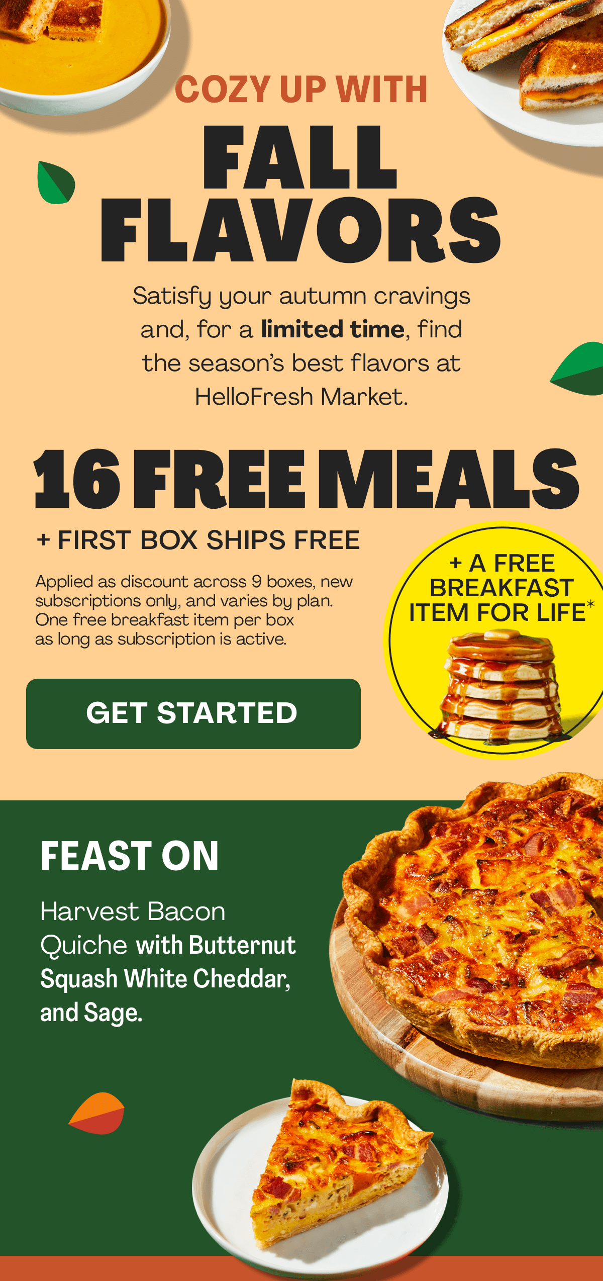 Get 16 FREE MEALS + FIRST BOX SHIPS FREE + A FREE BREAKFAST ITEM FOR LIFE!